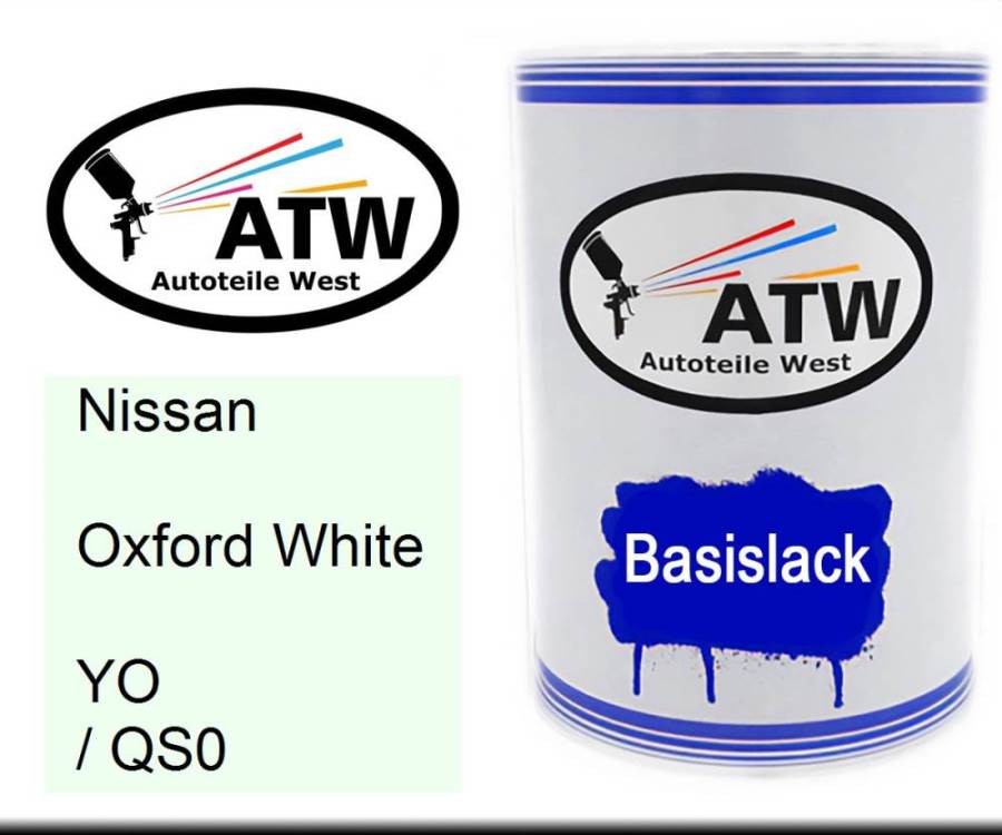 Nissan, Oxford White, YO / QS0: 500ml Lackdose, von ATW Autoteile West.